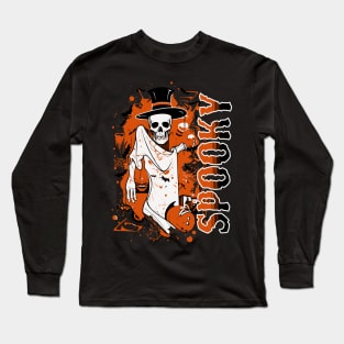 Skeleton Magician - Spooky Gothic Magic Trick Performer Long Sleeve T-Shirt